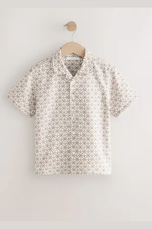 Next Short Sleeves Revere Collar Palm Printed Shirt (3-16yrs) 12 Years (152cm)