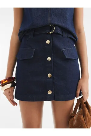 River Island Button Front 100% Cotton Mini Skirt 6