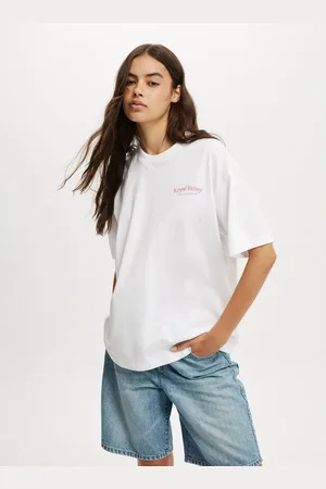 Cotton On White The Boxy Graphic 100% Cotton T-Shirt M