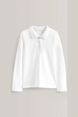 Next 100% Cotton Long Sleeve School Polo Tops 2 Pack (3-16yrs) 14 Years (164cm)