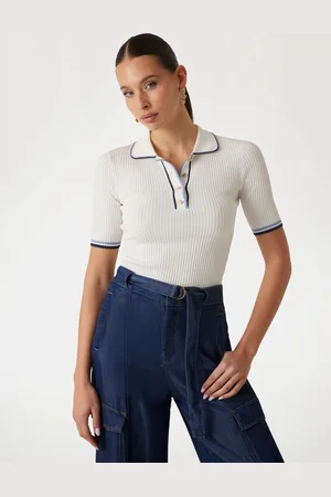 Guess Thalia Short Sleeve Polo Shirt L