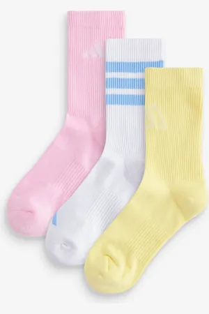 adidas White Logo Socks 3 Pack