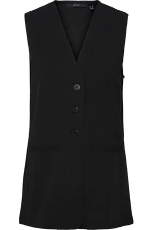 VERO MODA Black Long Line Waistcoat AU 6