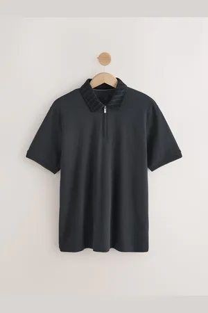 Next Flocked Quarter Zip Polo Shirt XXL