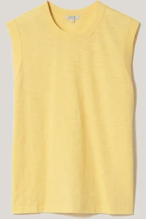 Jigsaw Yellow 100% Cotton Slub Tank Top medium
