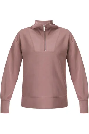 Sweaty Betty Fawn Brown Sand Wash Half Zip Longline Sweatshirt S