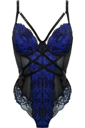 Pour Moi Black Thong After Hours Underwired Thong Back Bodysuit 34 D