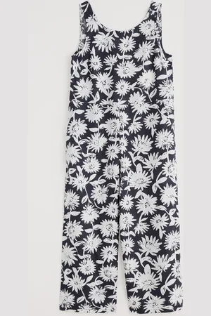 Seasalt Cornwall Daisy Shadow Inkwell Salt Air 100% Linen Jumpsuit AU 20