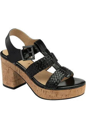 Ravel Black Block Heel Peep Toe Sandals AU 7 (EU 38)