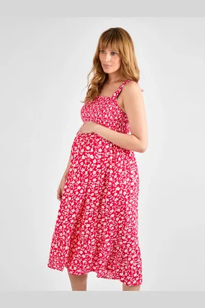 JoJo Maman Bébé Floral Shirred Maternity Midi Dress M