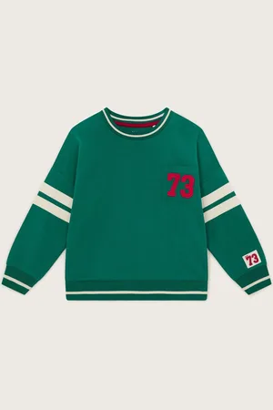 Monsoon Green Varsity Stripe 100% Cotton Sweatshirt 5