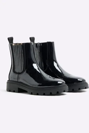 River Island Black Patent Chelsea Boots AU 6 (EU 37)