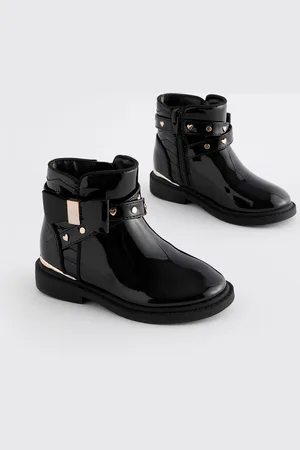 Next Black Patent Bow Ankle Boots AU 5 (EU 21.5)
