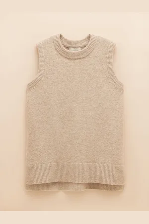 Joules Holly Brown Longline Knitted Vest L