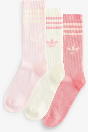 adidas Pink 3-Stripes Socks 3 Pack 12.5-1