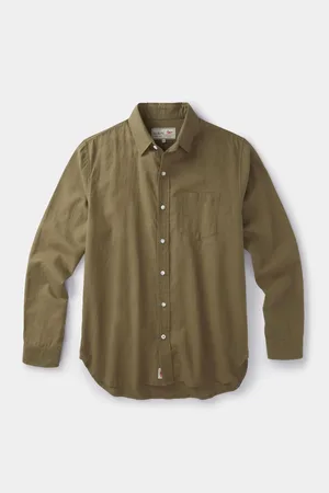Aubin Blue Grainsby Linen Cotton Shirt XL