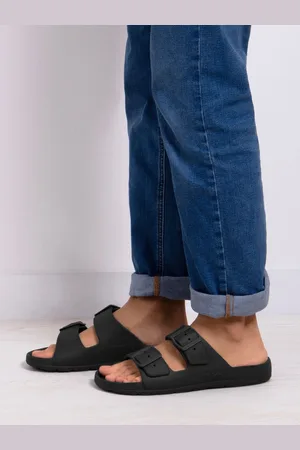Totes Black Solbounce Mens Adjustable Double Buckle Slides AU 8 (EU 42)