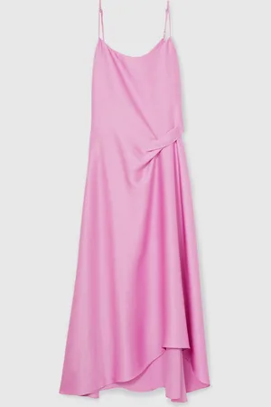 Reiss Zoey Satin Drape-Detail Slip Dress AU 10