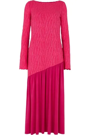 DASKA Meissa Maxi Dress With Long Sleeve And Textured Contrast Detail XL