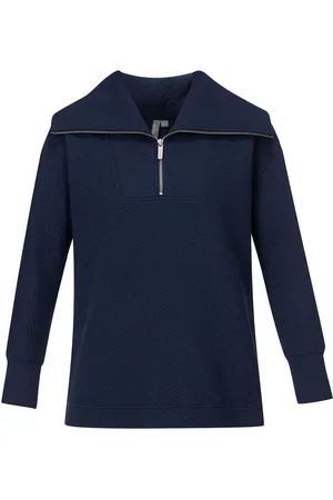 Sweaty Betty Navy Blue Marl Radiant Half Zip Sweatshirt L