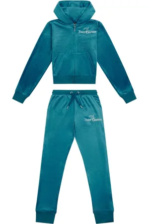 Juicy Couture Light Blue Girls Diamante Hoodie & Slim Tracksuit Set 15