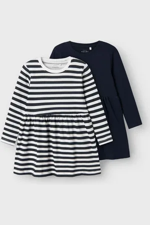 NAME IT Striped And Plain Jersey Dresses 2 Pack 5 Years (110cm)