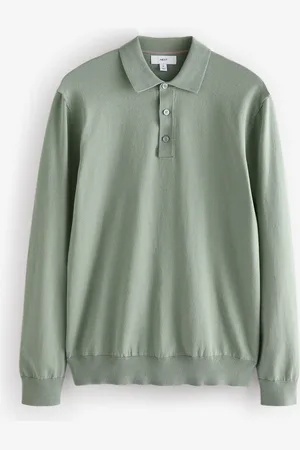 Next Slim Fit Knitted Long Sleeve Polo Shirt XL Reg