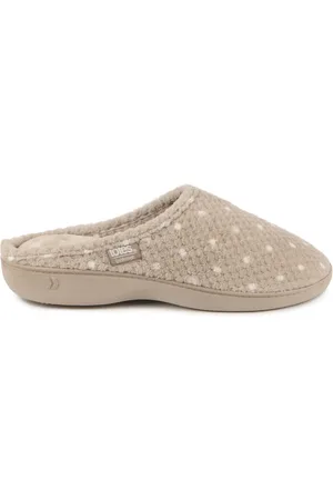 Totes Natural Isotoner Popcorn Terry Mules Slippers eu39uk6