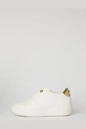 Lipsy London White Chunky Pull On Flatform Trainers AU 11 (EU 42)