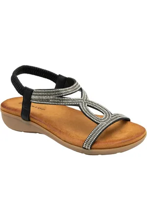Dunlop Black Tear-Drop Elasticated Sandals eu37uk4