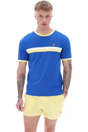 Fila Blue Razee Laid on Stripe 100% Cotton T-Shirt XL