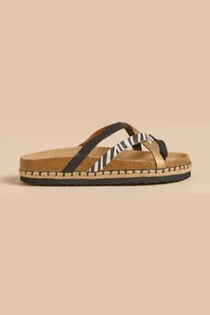 Brakeburn Brown Zebra Multi Strap Sandals eu37uk4