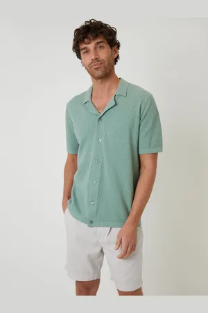 Threadbare Textured Revere Collar Knitted Shirt XL