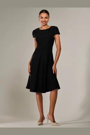 Jolie Moi Roll Collar Cap Sleeve Midi Dress AU 8