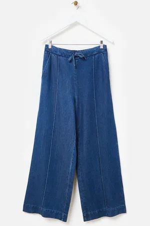 Oliver Bonas Blue Wide Leg Jogger Trousers AU 10