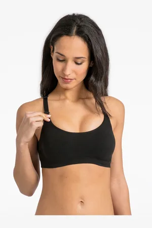 JoJo Maman Bébé Black Cotton Rich Seamless Maternity & Nursing Bra M