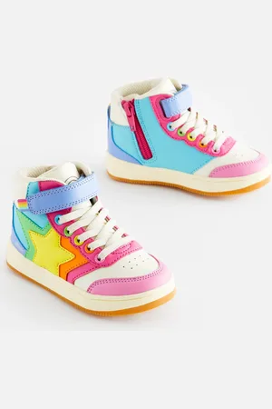 Little Bird Multi Pastel Rainbow Star Hi-Top Trainers AU 2 (EU 34.5)