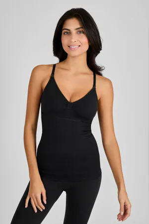 JoJo Maman Bébé Black Seamless Postnatal Support Nursing Vest L