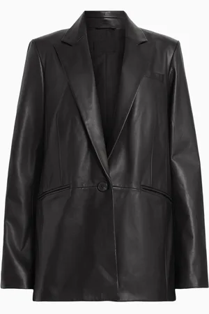 AllSaints AllSaints Black Deri Leather Blazer AU 10