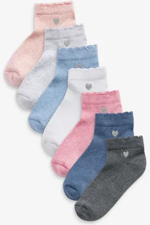 Next Multi 7 Pack Cotton Rich Embroidered Cushioned Sole Trainer Socks UK 4