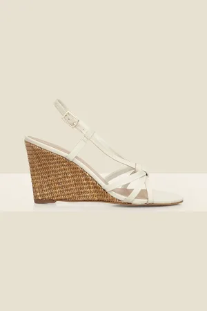Sosandar White Strappy Wedge Heel Sandals AU 10 (EU 42)