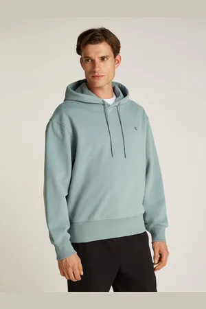 Calvin Klein Blue Heavyweight Embroidered 100% Cotton Hoodie L