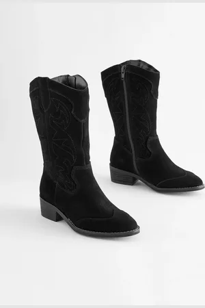 Next Black Tall Suede Western Boots AU 5 (EU 38)