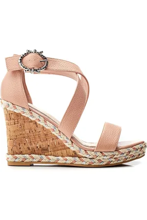 Moda In Pelle Natural Pursuit Cross-Over Strap Wedge Sandals AU 8 (EU 39)