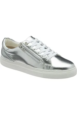 Ravel Silver Leather Zip-Up Trainers AU 10 (EU 42)