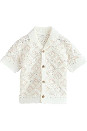 Next Crochet Revere Collar Short Sleeve Knitted Polo Shirt (3mths-7yrs) 3