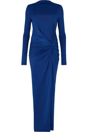 DASKA Athena Side Twist Maxi Dress With Long Sleeves S