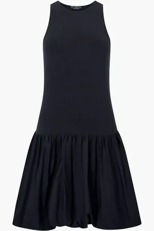 French Connection 100% Cotton Phoebe Jersey Mix Bubble Hem Mini Dress S