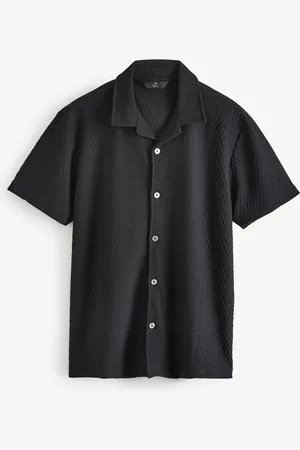 Next Cuban Collar Textured Jersey Short Sleeve Shirt M