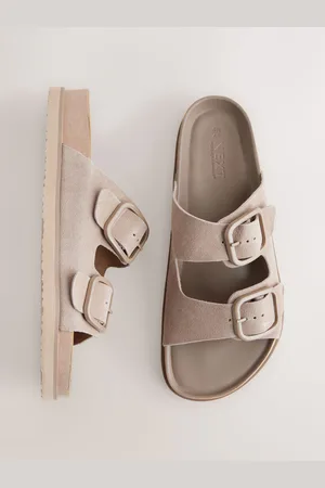 Next Neutral Suede Forever Comfort Premium Double Strap Footbed Sandals AU 6 (EU 37)